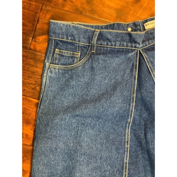 Balenciaga Dark Wash Denim Split A-Line Jean Skirt, Size 40 FR | 8 - Picture 2 of 5